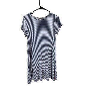 🌸3/$15🌸Navy Blue and White Striped Short Sleeve Dress sz Medium